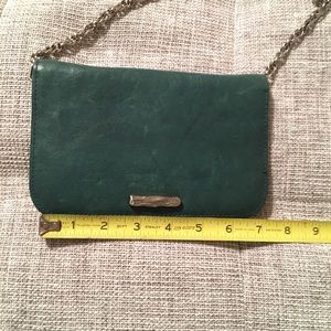 DVF Leather Crossbody Green Purse w. Chain Strap